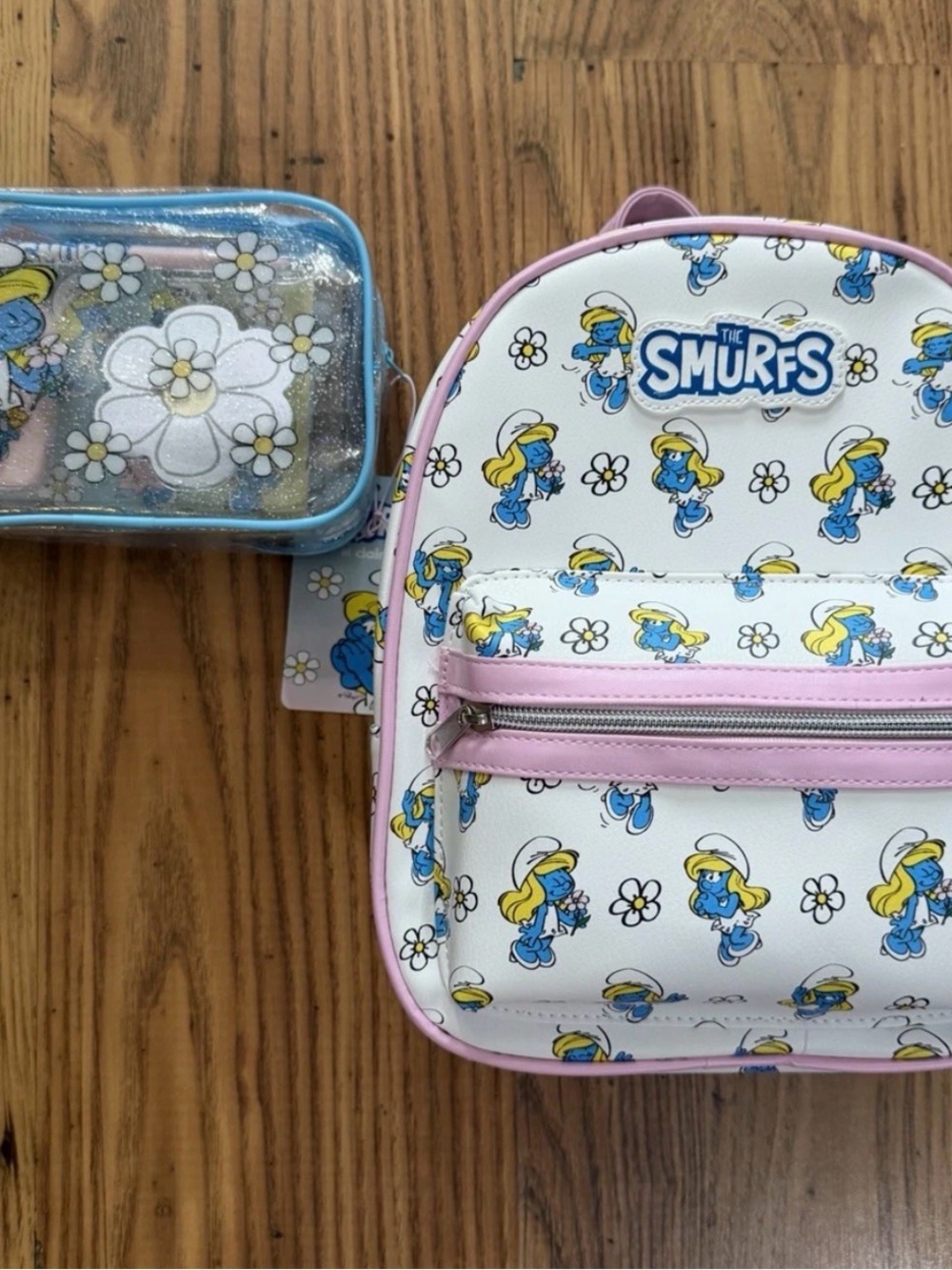 NWT Claire’s The Smurfs Smurfette Mini Backpack & Stationery Gift Set Bundle